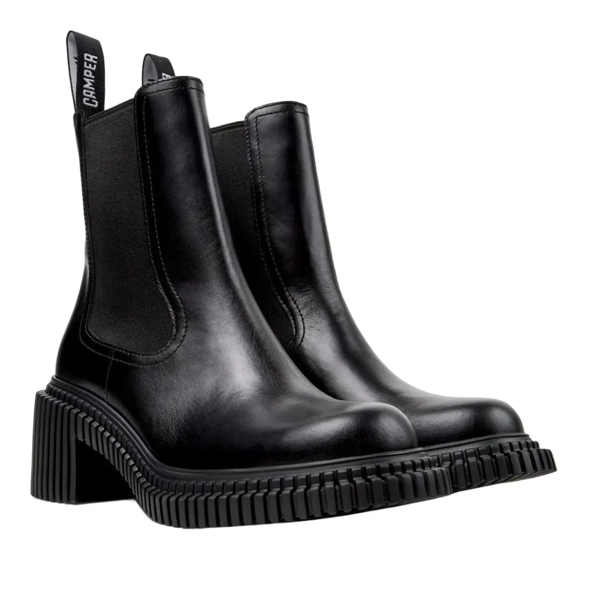 Camper Der Pix London, Ihr leichter Wohlfühl-Absatzschuh, schwarz Stiefel