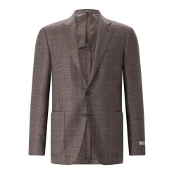 Canali Kariertes Sako Kei braun Anzugjacke