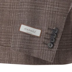 Canali Kariertes Sako Kei braun Anzugjacke