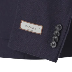 Canali Sakko mit Kaschmir & Seide blau Anzugjacke