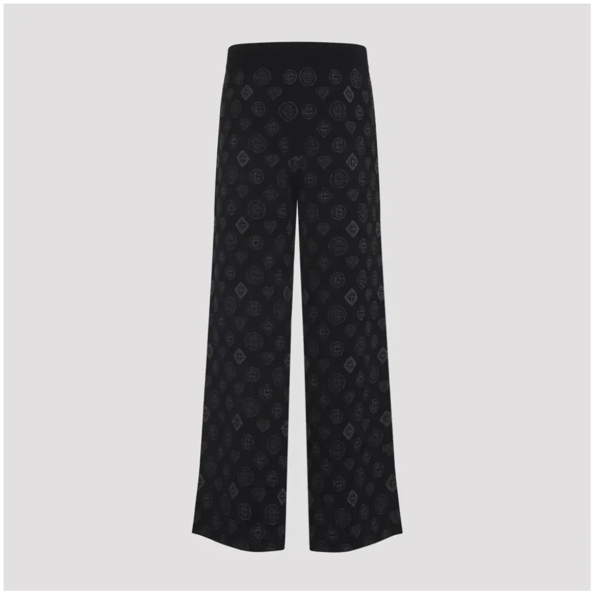 Casablanca Black Jacquard Trousers With Grey Logo Pattern Schwarz Hose