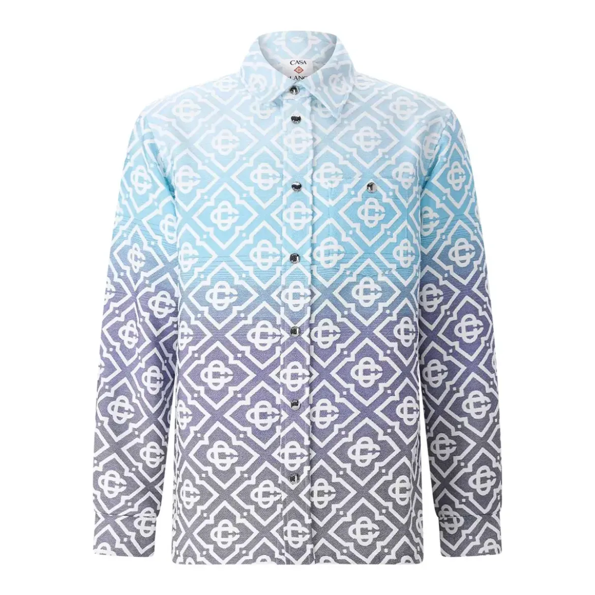 Casablanca Gradient Geometric Pattern Casual Jacket With Butt Grey Hemdjacke