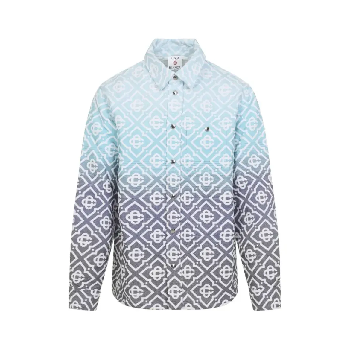 Casablanca Gradient Geometric Pattern Casual Jacket With Butt Grey Hemdjacke