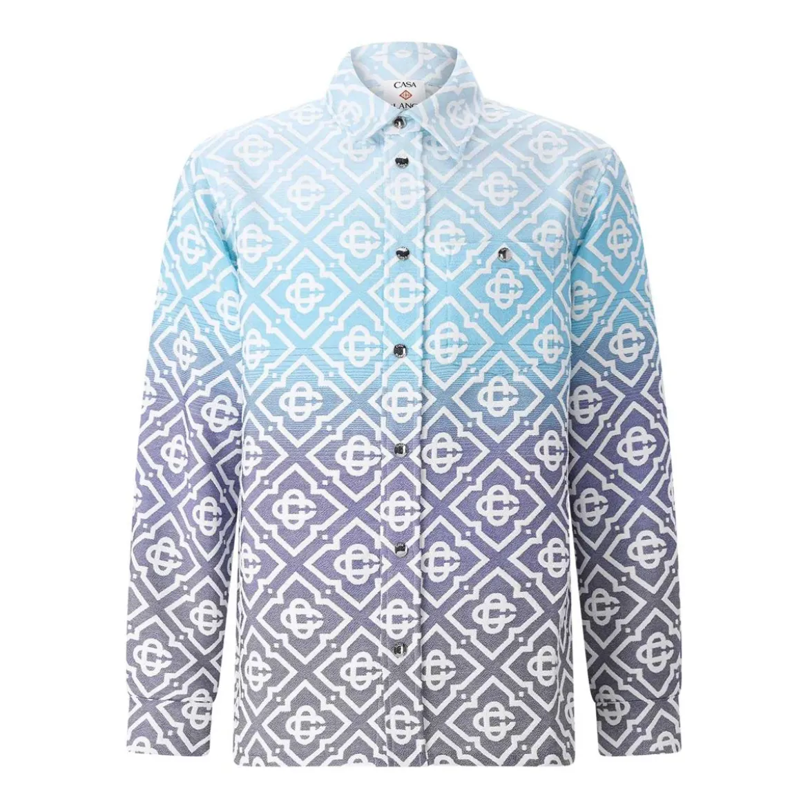 Casablanca Gradient Geometric Pattern Casual Jacket With Butt Grey Hemdjacke