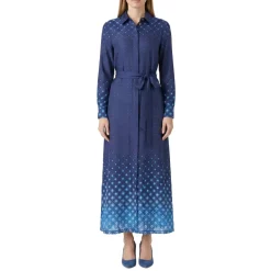 Casablanca Midikleid aus Seide blau Midikleid
