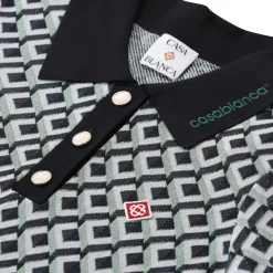 Casablanca Midi-Kleid mit Polo-Kragen grün Minikleid