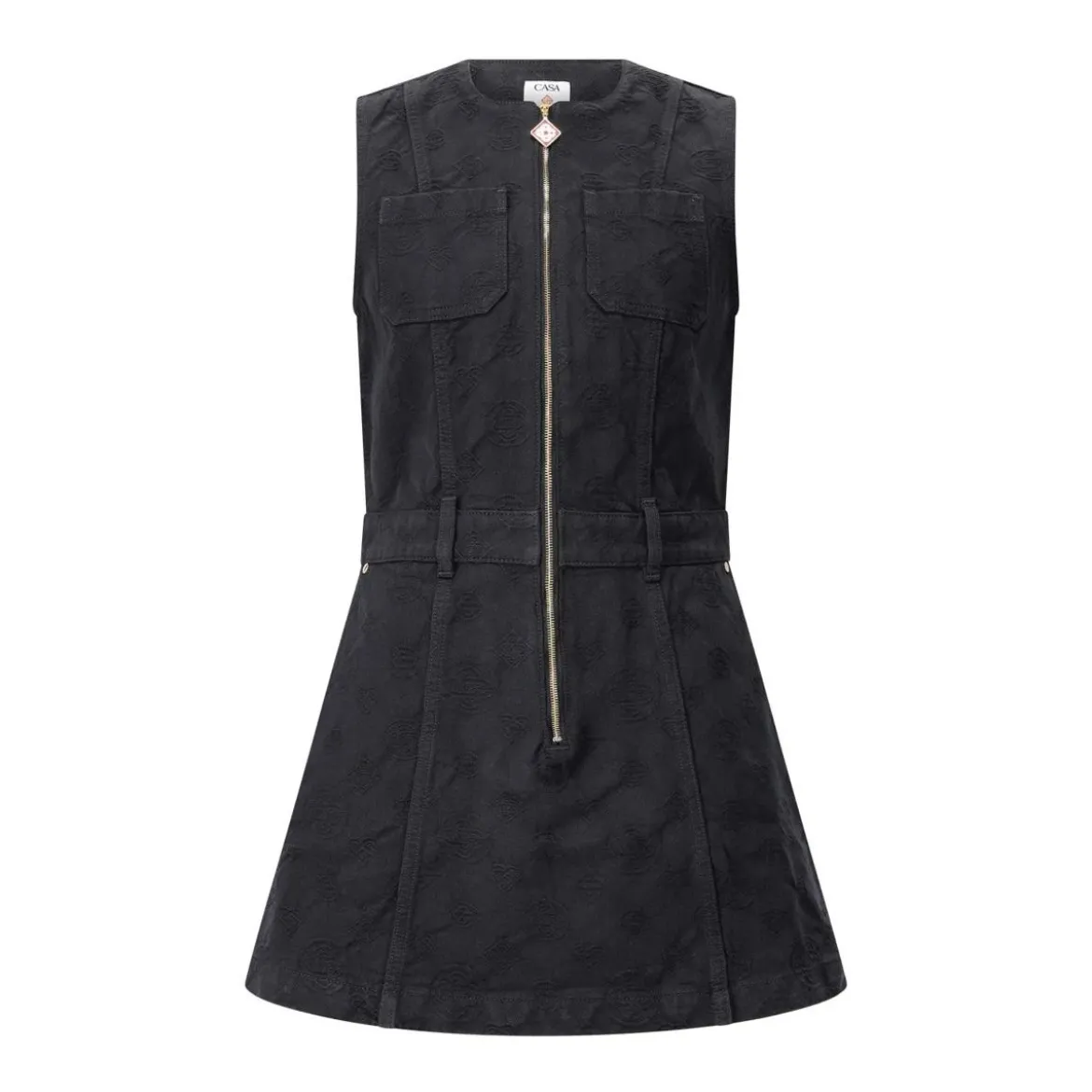 Casablanca Mini-Jeanskleid mit Logoprints Schwarz Minikleid