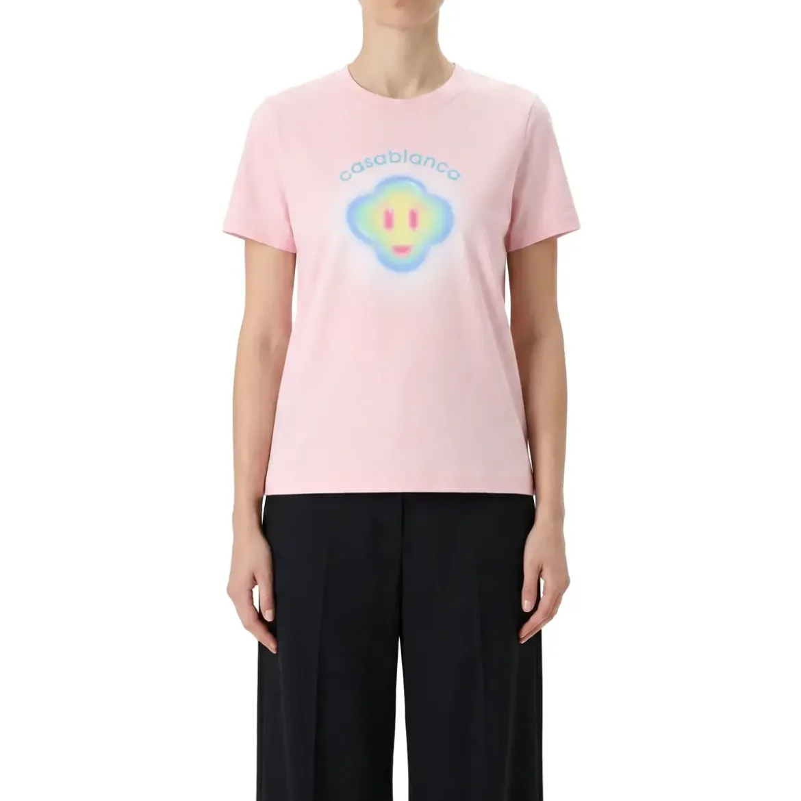 Casablanca Playful Logo Print Short-Sleeve T-Shirt In Soft Pi Pink T-Shirt