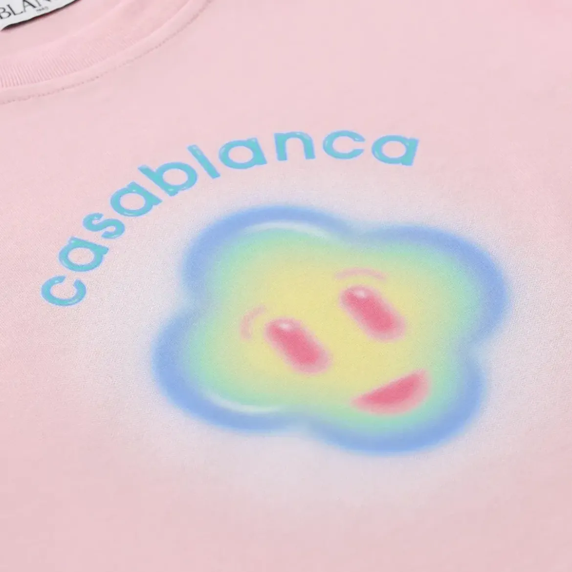 Casablanca Playful Logo Print Short-Sleeve T-Shirt In Soft Pi Pink T-Shirt