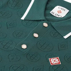 Casablanca Poloshirt aus Viskose-Mix grün Poloshirt