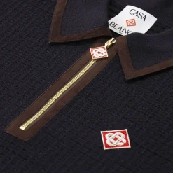 Casablanca Poloshirt aus Wolle blau Poloshirt