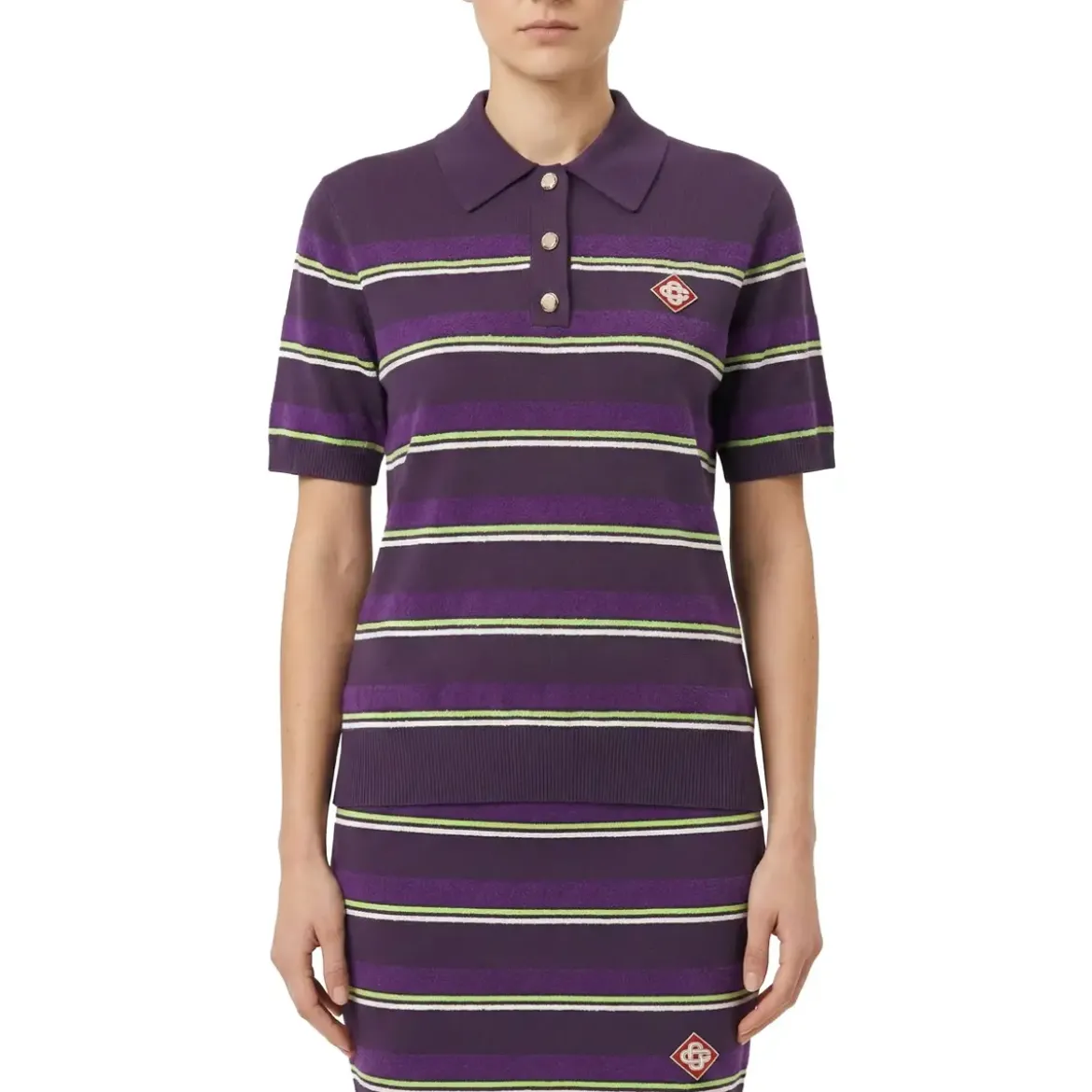 Casablanca Poloshirt mit Logo lila Poloshirt
