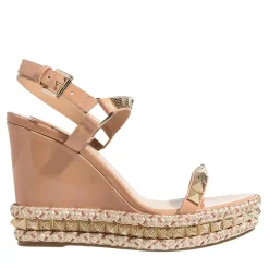Christian Louboutin Pyraclou Espadrilles Cork Blush Sandaletten mit Absatz