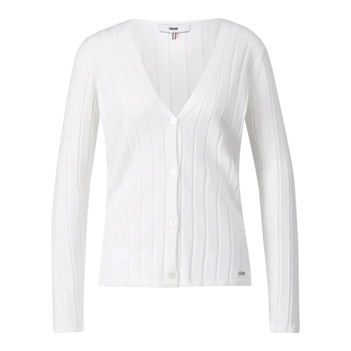 Cinque Strickjacke aus Viskose-Stretch weiß Strickjacke
