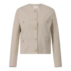 CIRCOLO 1901 Bouclé-Jacke mit eleganten Knöpfen Beige Blouson