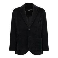 CIRCOLO 1901 Sakko aus Baumwoll-Velours Schwarz Anzugjacke