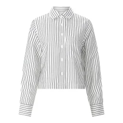 Closed Cropped Hemdbluse weiß Bluse