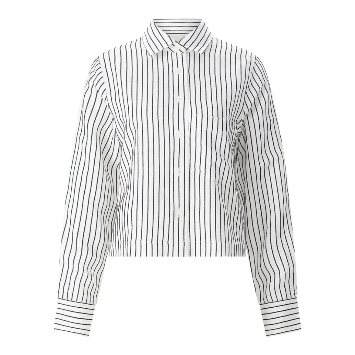 Closed Cropped Hemdbluse weiß Bluse