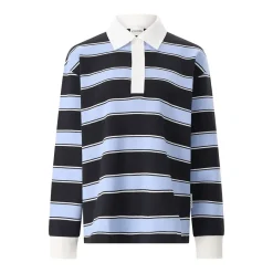 Closed Gestreiftes Langarm-Poloshirt mehrfarbig Poloshirt