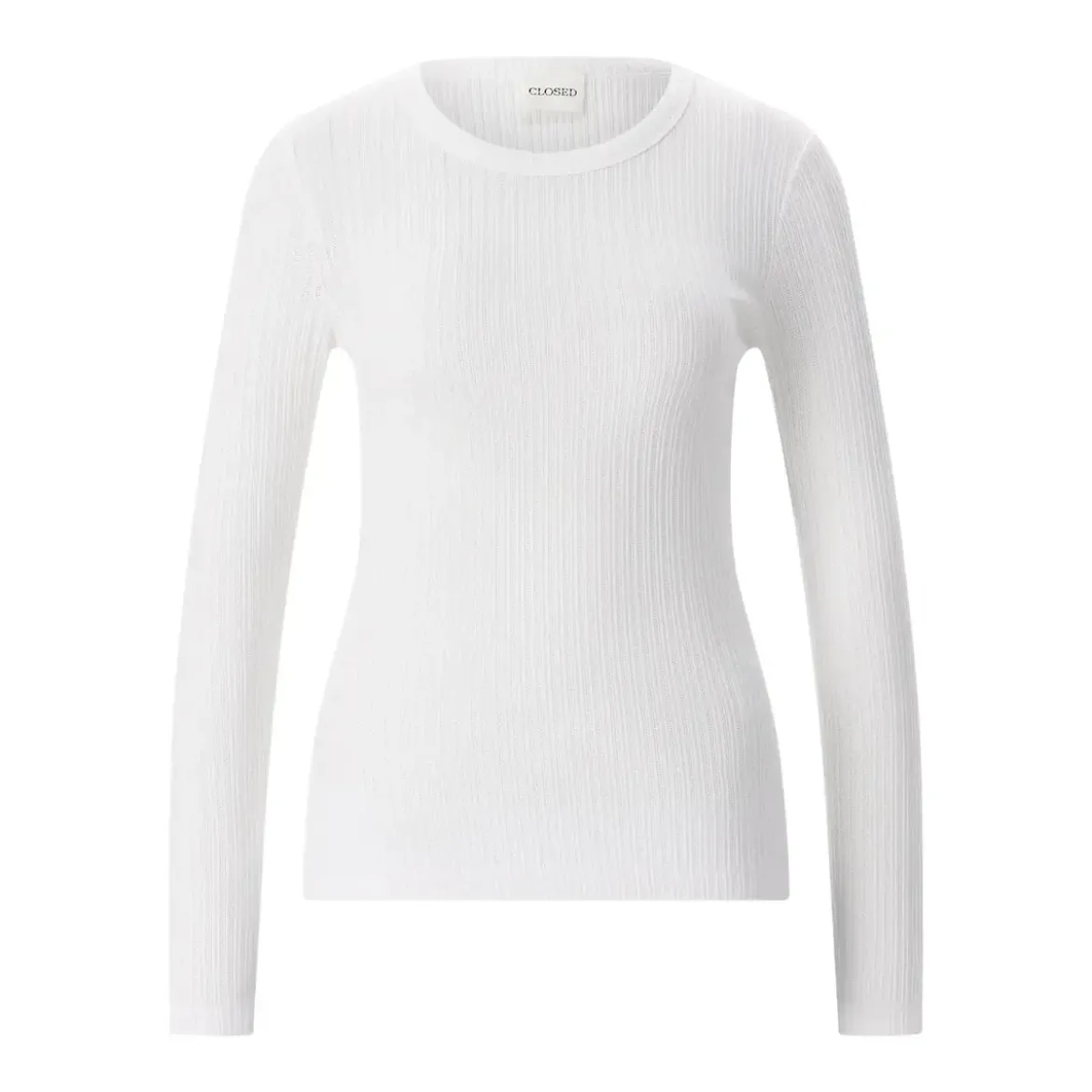 Closed Pullover mit Rundhalsausschnitt weiß Pullover