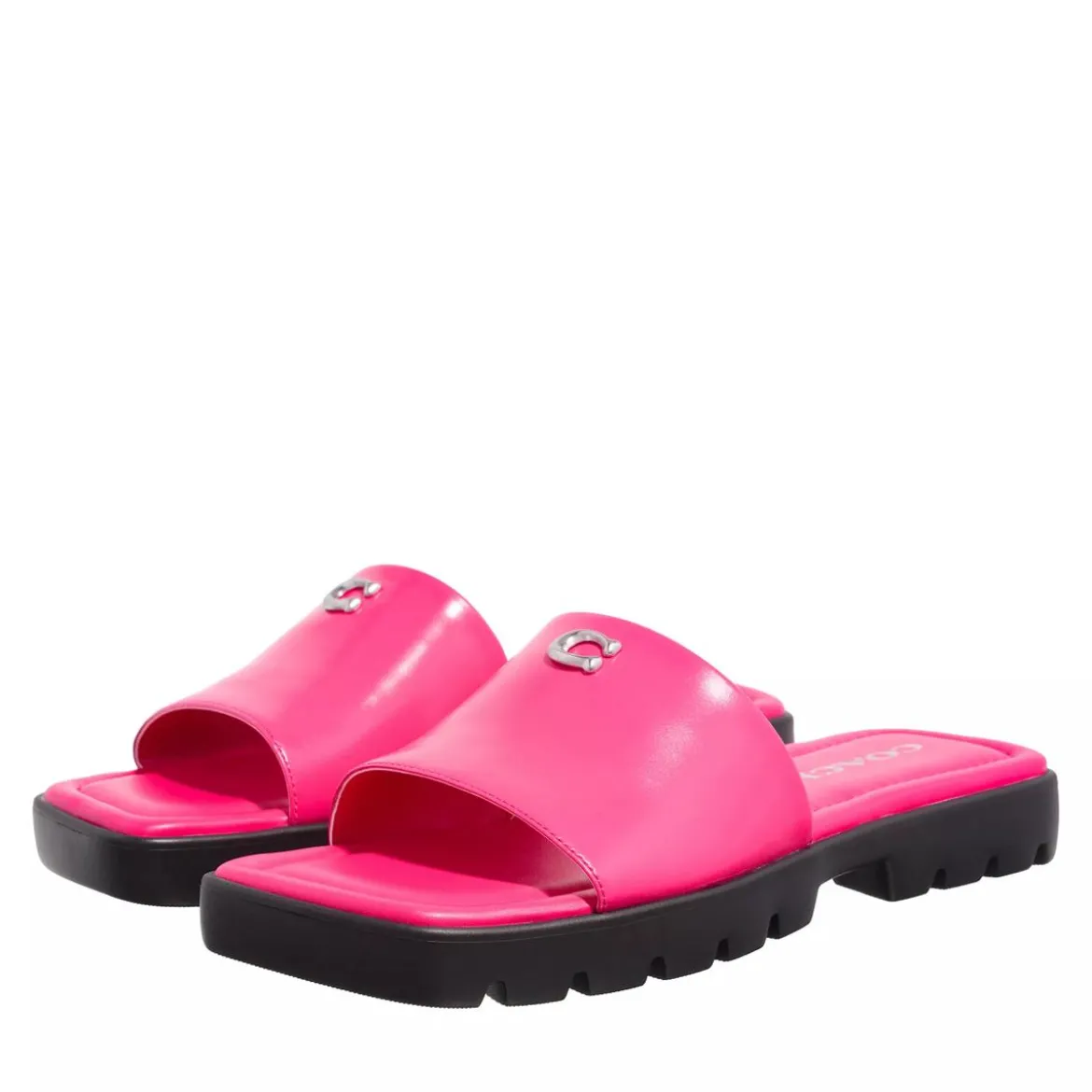 Coach Florence Leather Sandal dragonfruit Slides