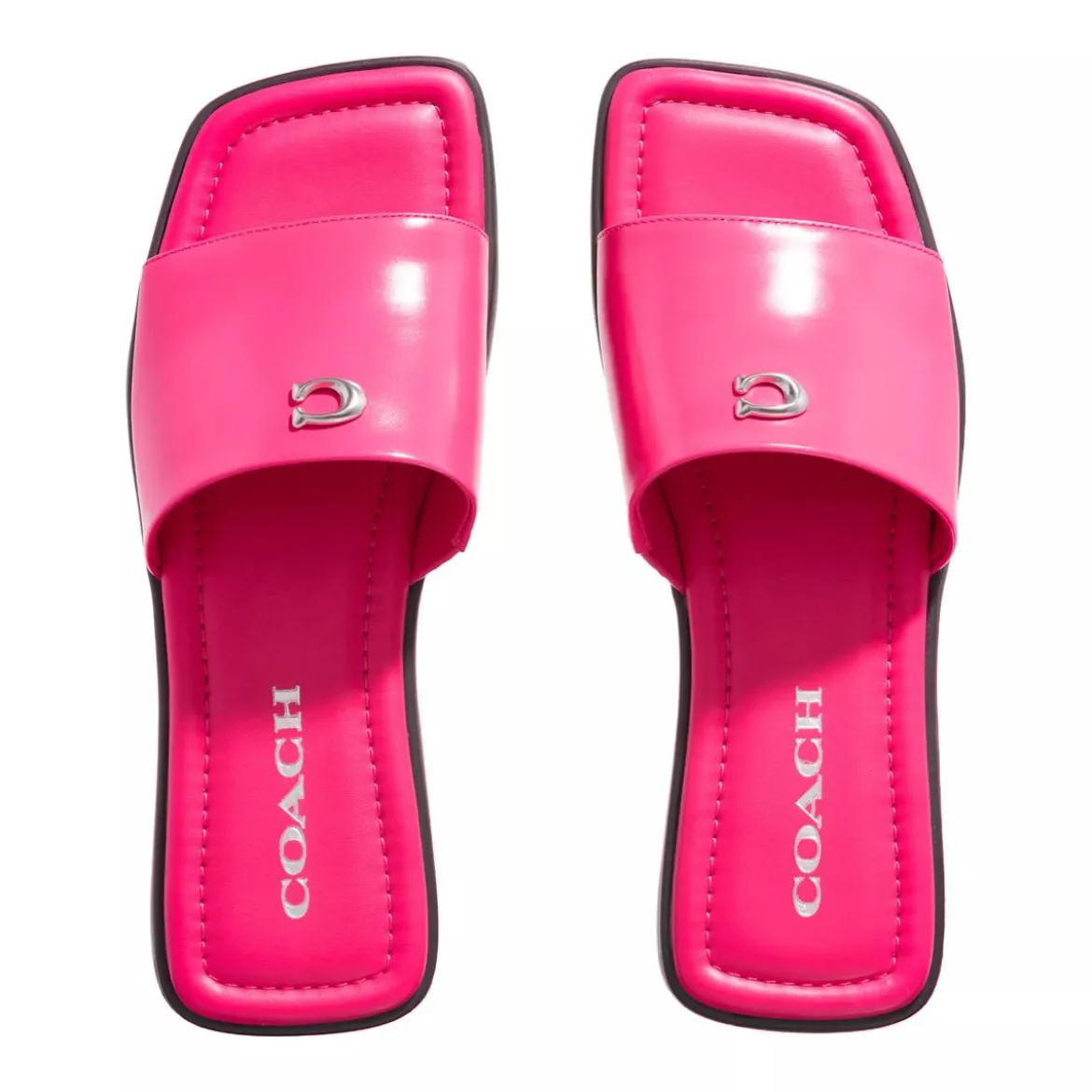 Coach Florence Leather Sandal dragonfruit Slides