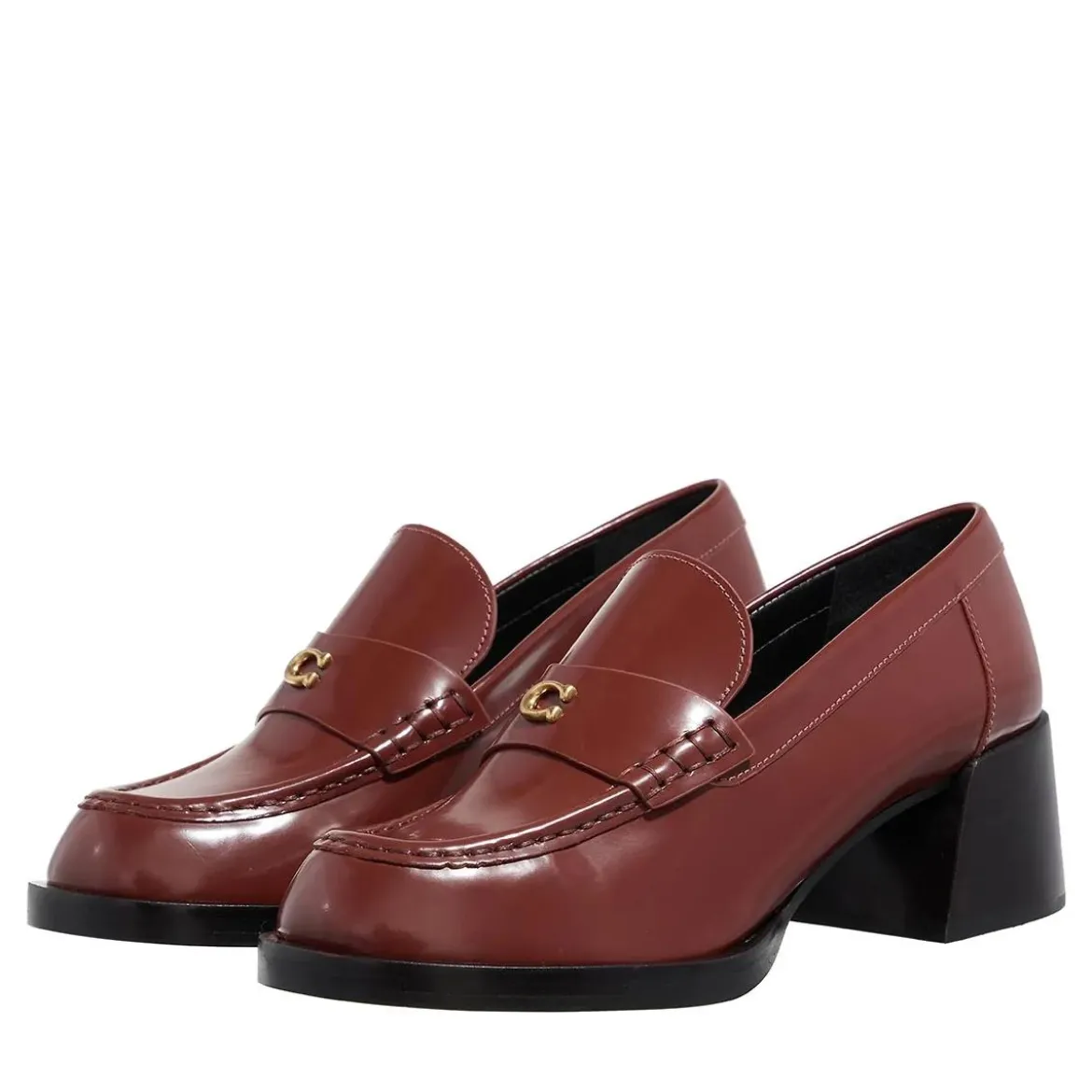 Coach Natalie Leather Loafer Dark Neutral Loafer