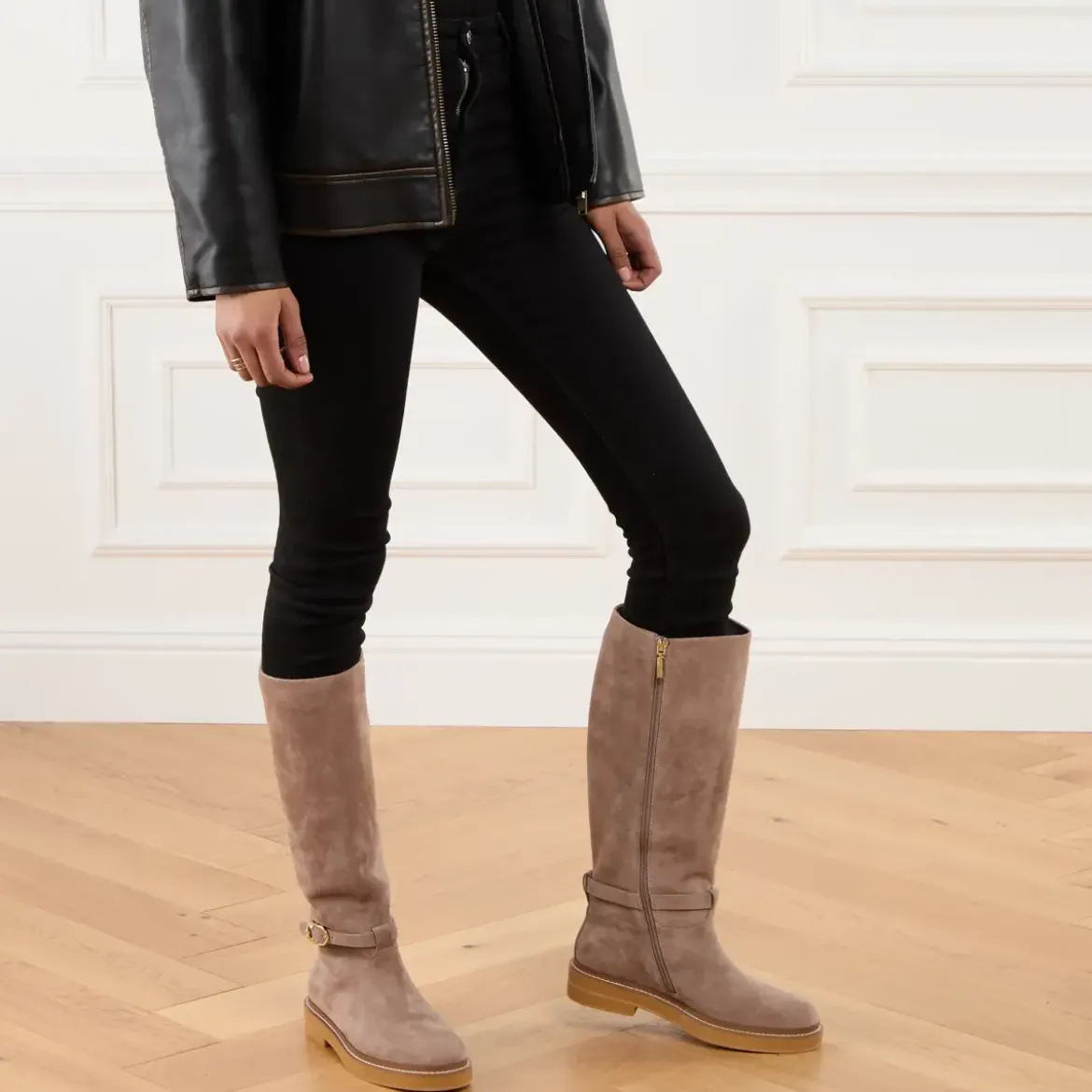 Coccinelle C-Saddle Suede Warm Taupe Stiefel