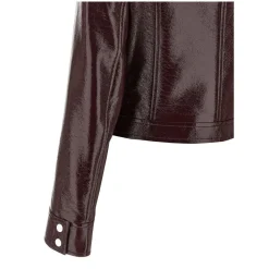 Courrèges Blouson Reedition Vinyl Dunkelrot Übergangsjacke