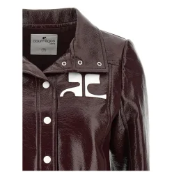 Courrèges Blouson Reedition Vinyl Dunkelrot Übergangsjacke