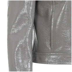 Courrèges Cropped Jacket With Pointed Collar Grey Übergangsjacke