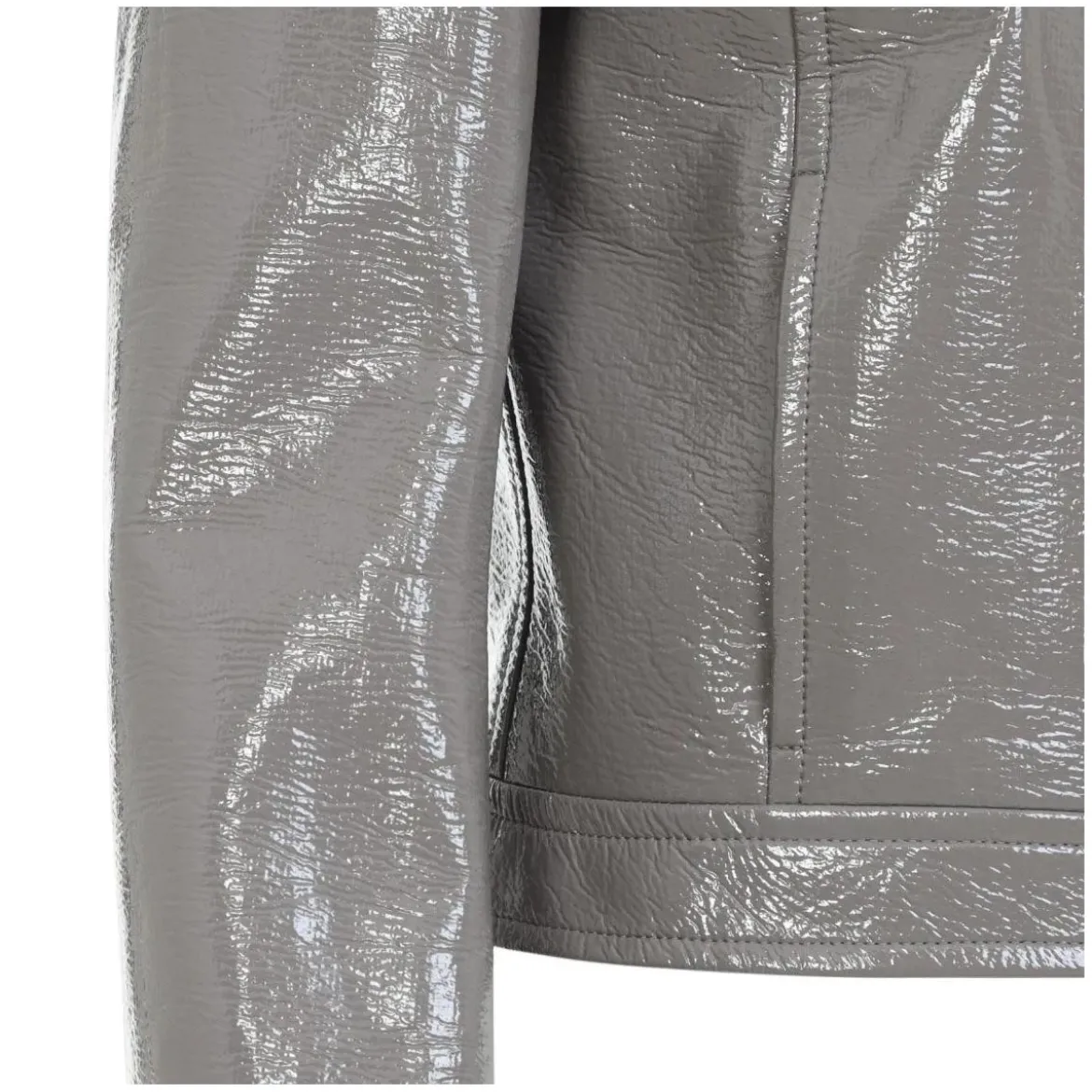 Courrèges Cropped Jacket With Pointed Collar Grey Übergangsjacke