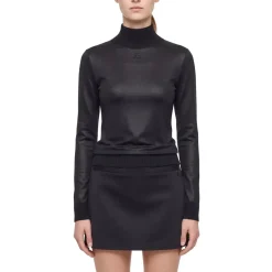 Courrèges Langarmshirt Reedition Second Skin schwarz Pullover