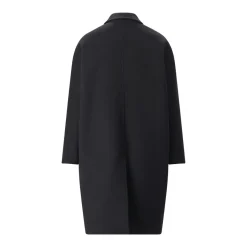 Courrèges Mantel aus Wolle & Seide schwarz Wintermantel