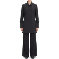 Courrèges Mantel aus Woll-Mix schwarz Wintermantel