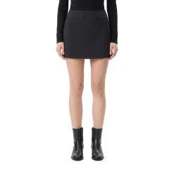 Courrèges Minirock aus Woll-Mix schwarz Minirock