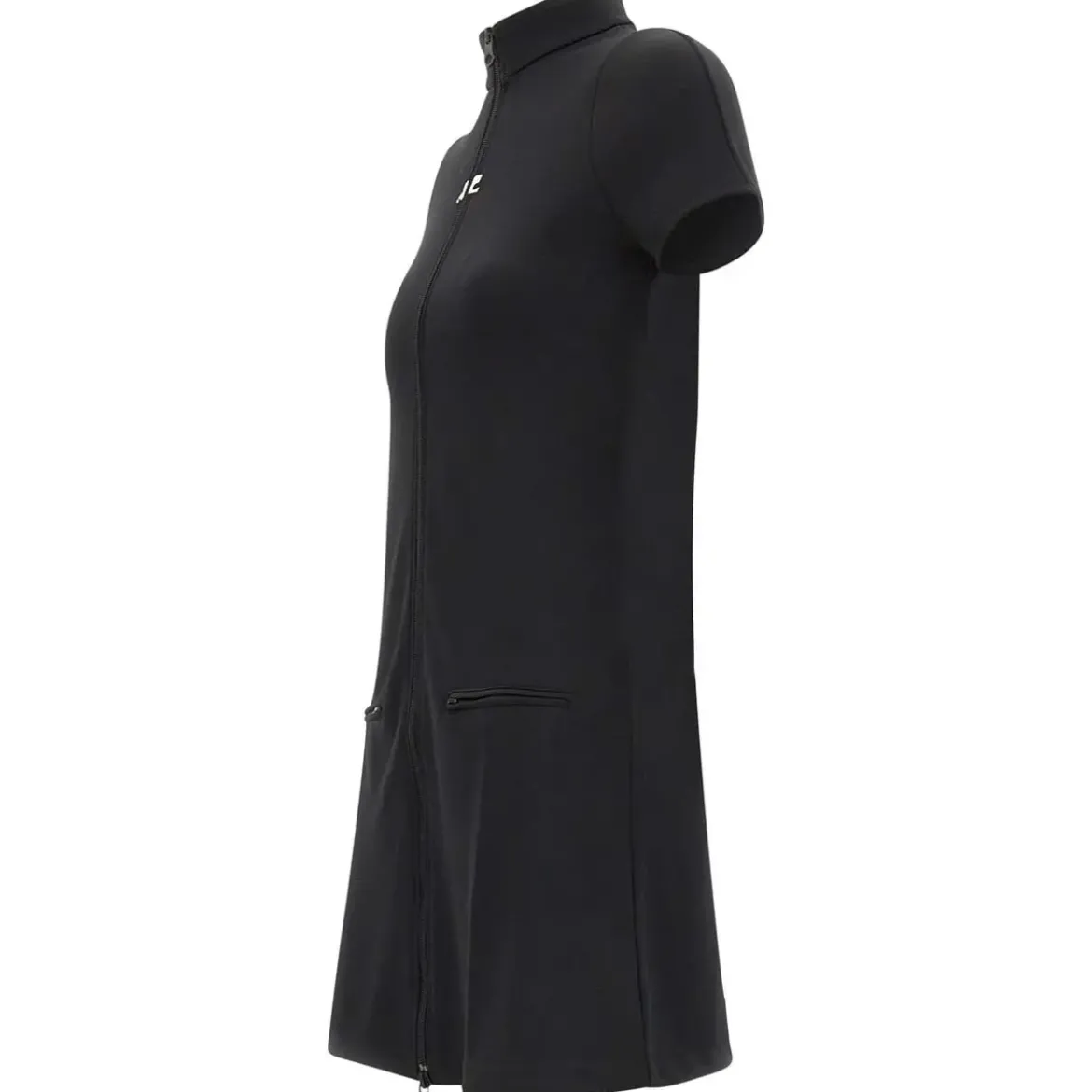 Courrèges Slim-Fit Minikleid aus Jersey Schwarz Minikleid