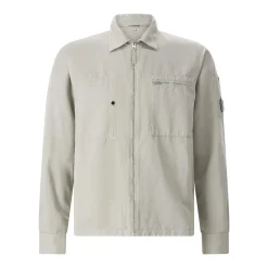 CP Company Leichte Jacke aus Baumwolle & Leinen grau Übergangsjacke