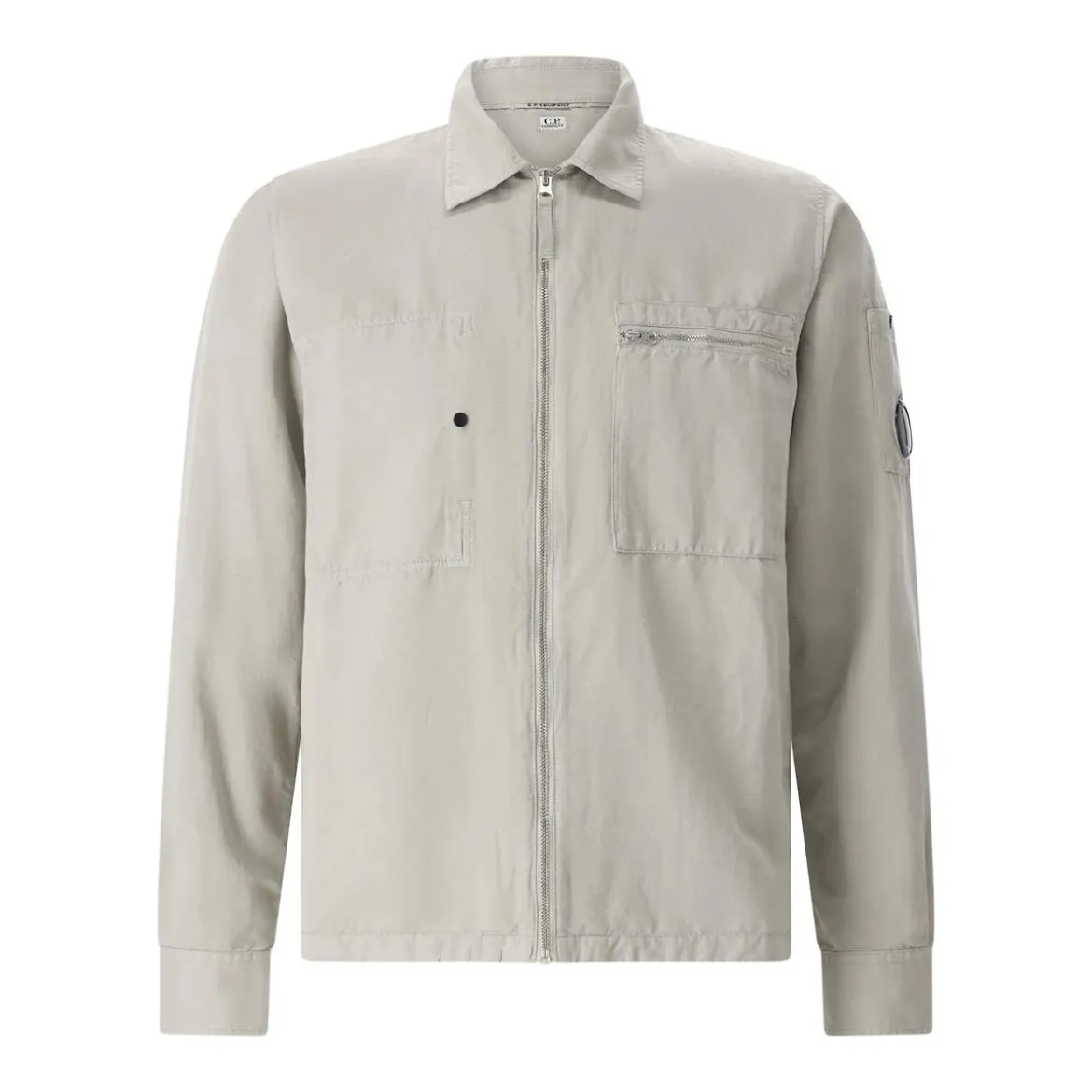 CP Company Leichte Jacke aus Baumwolle & Leinen grau Übergangsjacke
