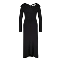 Diane von Furstenberg Jerseykleid SYLVIANA mit Wolle Schwarz Midikleid