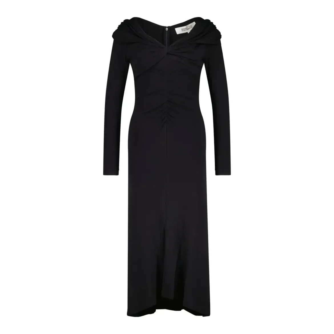 Diane von Furstenberg Jerseykleid SYLVIANA mit Wolle Schwarz Midikleid