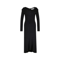 Diane von Furstenberg Jerseykleid SYLVIANA mit Wolle Schwarz Midikleid