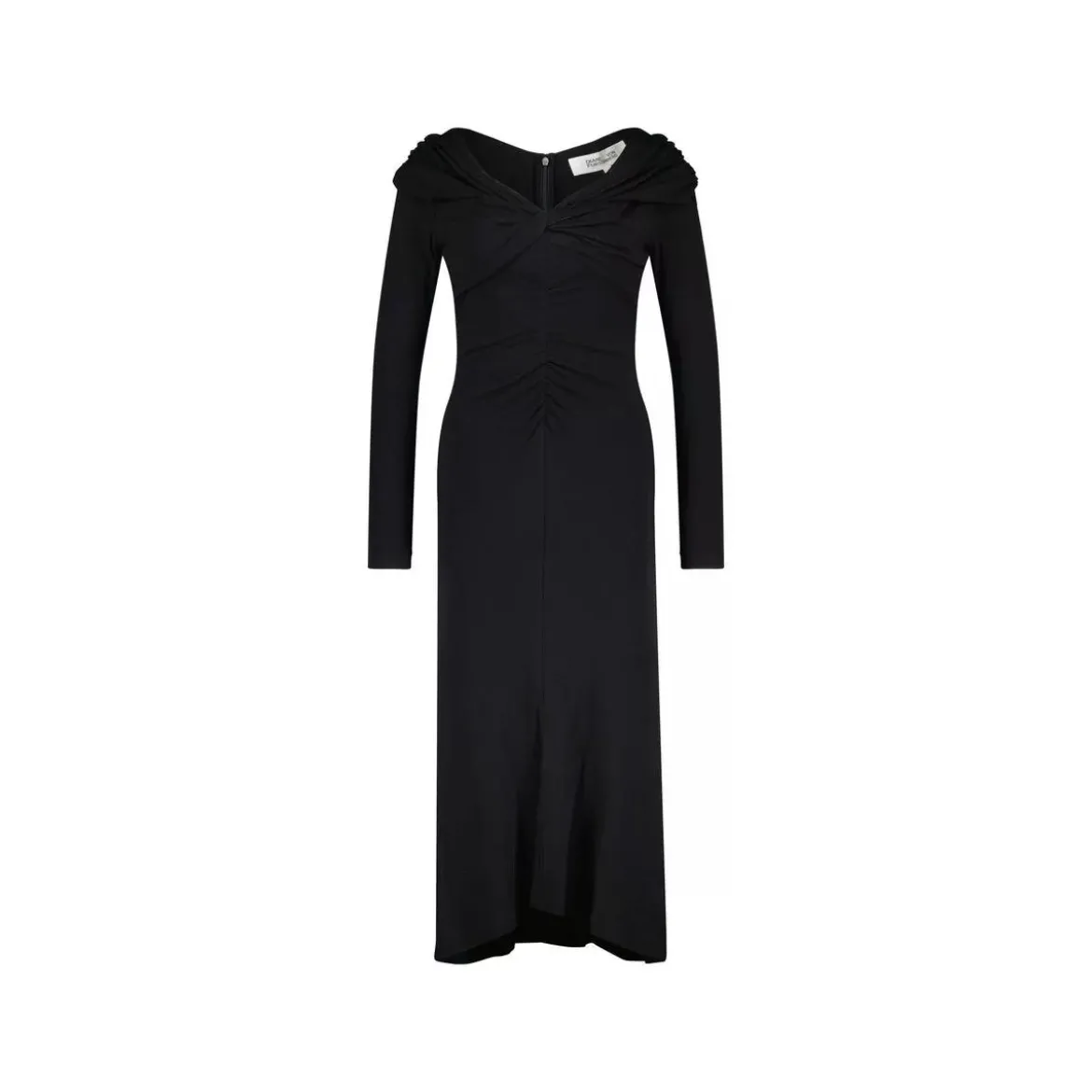 Diane von Furstenberg Jerseykleid SYLVIANA mit Wolle Schwarz Midikleid