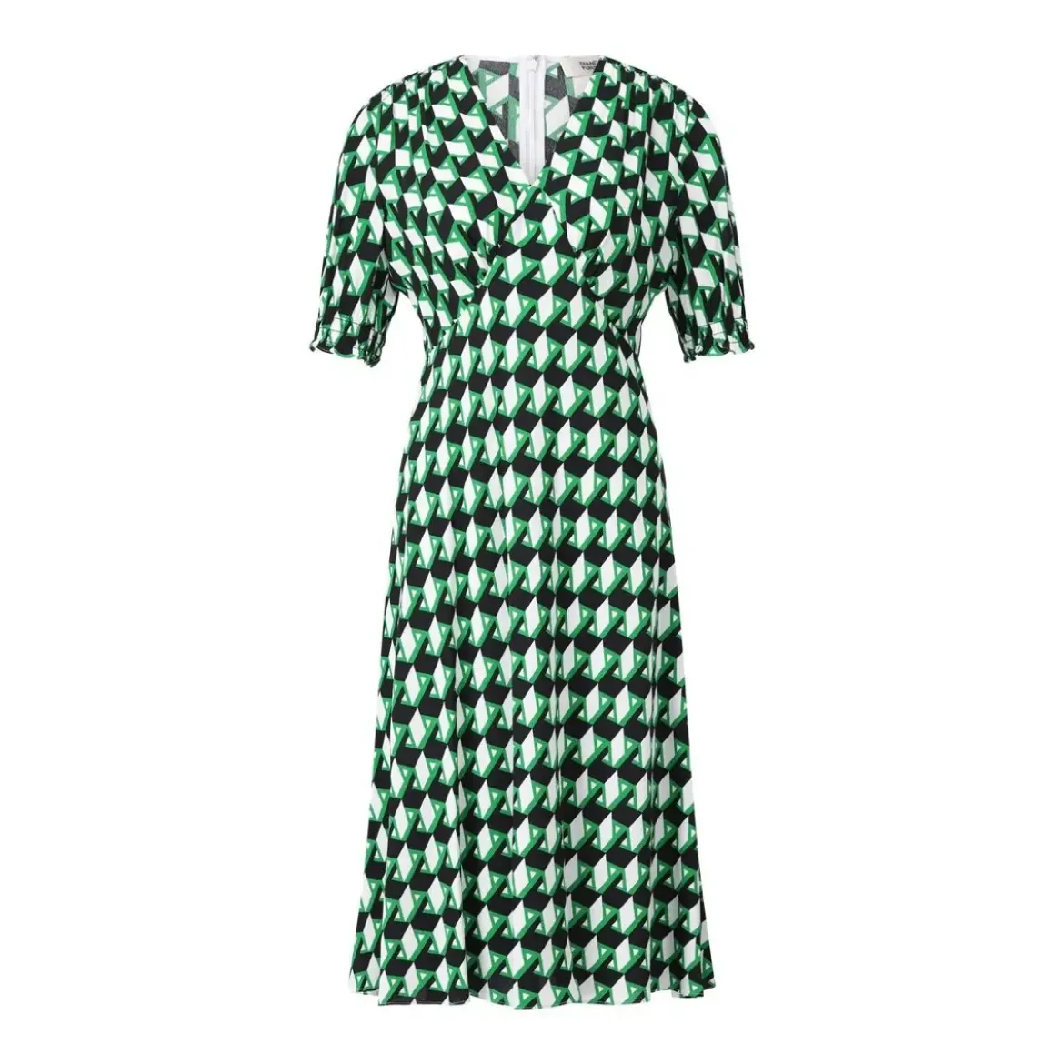 Diane von Furstenberg Kleid Jemma mit geometrischem Muster Grün Midikleid