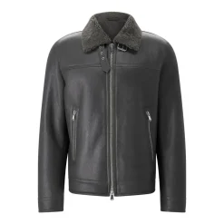 Dondup Fliegerjacke aus Lammleder grau Übergangsjacke