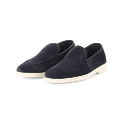 Doucal's Mokassins aus Veloursleder blau Schnürschuhe