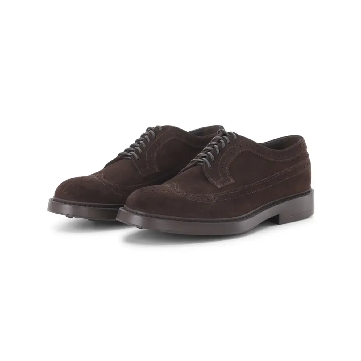 Doucal's Wingtip-Schnürschuh aus Veloursleder braun Schnürschuhe
