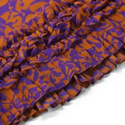 Dries Van Noten Midirock Scotts mit Muster orange Midirock