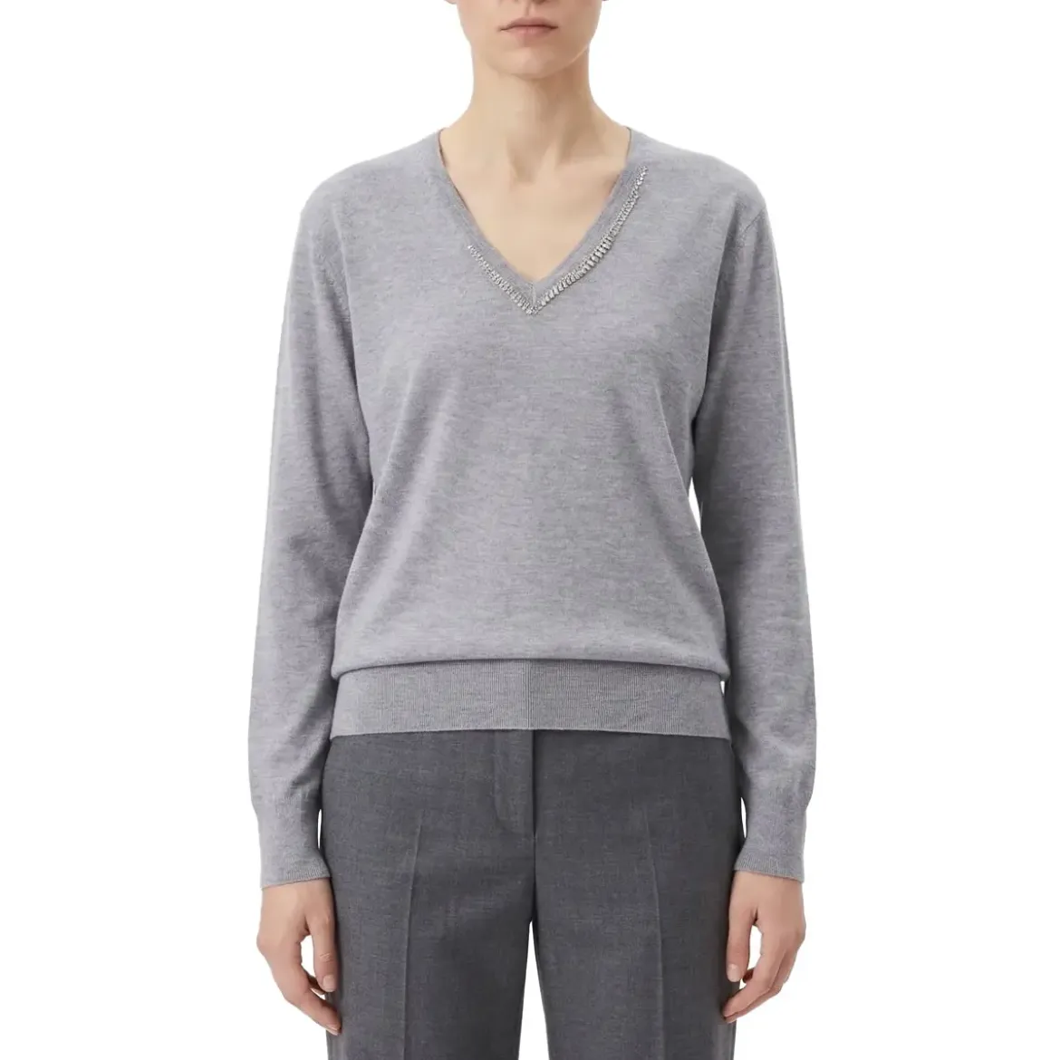 Dries Van Noten Pullover aus Wolle grau Pullover