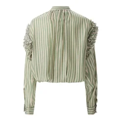 Dries Van Noten Wrap-Style Blouse With Ruffle Neckline Grey Bluse